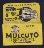 "MULCUTO" Razor Blade Old Vintage WRAPPER (see Sales Conditions) - Lames De Rasoir