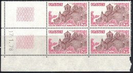 N°2001 - EGLISE AUBAZINE - BLOC DE 4 - COIN DATE - 17-1-1978 - COTE 4€50. - 1960-1969