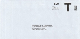 Enveloppe Réponse T -  Communauté De L'Emmanuel - 20 G Validité Permanente - Cards/T Return Covers