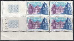 N°2064 - MAISON LAFFITTE - BLOC DE 4 - COIN DATE - 2-8-1979 - COTE 2€50. - 1960-1969