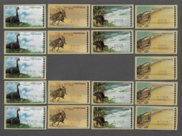 PORTUGAL ATM MACHINE STAMPS - ETIQUETAS - 1999 DINOSAURS - Nº 20A (MISSING 2 STAMPS) 18 V. MNH (BA5#462) - Máquinas Franqueo (EMA)