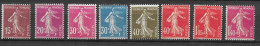 FRANCE N° 189 à 196 Série Complète Neuve ** - Unused Stamps