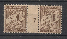 ALGERIE - 1927 - Taxe TT N°Yv. 2 - Type Duval 10c Brun - Paire Millésimée 7 - Neuf Luxe ** / MNH / Postfrisch - Segnatasse