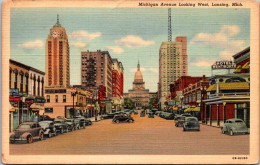 Michigan Lansing Michigan Avenue Looking West Curteich - Lansing