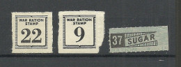 USA  WW II War - 3 Ration Stamps * Sugar Etc. - Non Classés