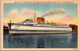 Virginia S S Pocahontas Ferry Boat Between Eastern Shore And Norfolk Curteich - Norfolk