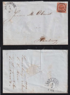 Dänemark Denmark 1856 Cover 4Sk LAUENBURG X HAMBURG - Briefe U. Dokumente