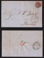 Dänemark Denmark 1861 Cover 4Sk VEILE X FLENSBURG - Covers & Documents