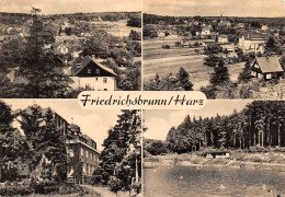 Friedrichsbrunn Kreis Quedlinburg - Mehrbildkarte Ortsansichten Und Waldschwimmbad - Quedlinburg