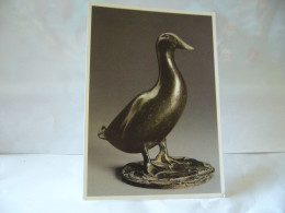 FRANCOIS POMPON 1855/1955 CANARD DEBOUT 1911 BRONZE A PATINE NOIRE CPM PHOTO ANDRE MORIN THEME OBJETS D'ART - Objets D'art