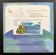 India 2004 Error UN Peace Keeping Forces Indian Army Error "Vertical IMPERF" "both Sides No Perf" Miniature Sheet MS MNH - Oddities On Stamps