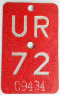 Velonummer Uri UR 72 - Nummerplaten