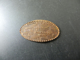 Jeton Token - Elongated Cent - USA - San Francisco - Golden Gate Bridge - Cable Car - Fishermans Wharf - Pièces écrasées (Elongated Coins)