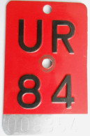 Velonummer Uri UR 84 - Nummerplaten