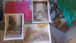 SAINT QUENTIN AISNE RARE LOT DE 3 PHOTOS NOVEMBRE 1918 PAR BRANGER PARIS WWI GUERRE CATHEDRALE - War, Military