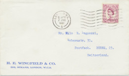 GB 1961 QEII 6d Single Postage On Advertising Cover Of The LONDON Stampdealer H.E. Wingfield - Tied By „LONDON W.C. / D“ - Lettres & Documents
