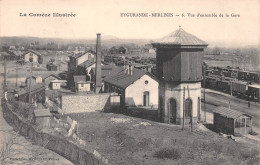 EYGURANDE-MERLINES (Corrèze) - Vue D'ensemble De La Gare - Voyagé 1910 (voir 2 Scans) Florac, Inspecteur Chemin De Fer - Eygurande