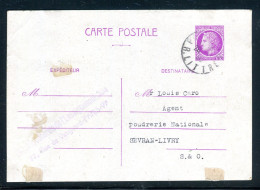 Entier Postal Type Mazelin De Paris Pour Sevran Livry En 1945 - M 1 - Standard- Und TSC-AK (vor 1995)