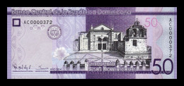 República Dominicana 50 Pesos Dominicanos 2014 Pick 189a Low Serial 372 Sc Unc - Dominicaine