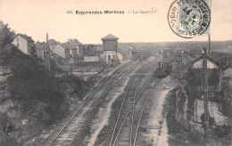 EYGURANDE-MERLINES (Corrèze) - La Gare - Train - Voyagé 1906 (voir Les 2 Scans) Clermont-Ferrand, 36 Avenue De La Gare - Eygurande