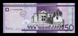 República Dominicana 50 Pesos Dominicanos 2014 Pick 189a Low Serial 588 Sc Unc - Dominicana
