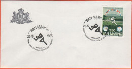 SAN MARINO - 1985 - 350 Primi Giochi Sportivi Dei Piccoli Stati D'Europa + Annullo Corsa 25/05/1985 - Ufficio Filatelico - Covers & Documents