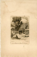 Eau Forte De Charles Jaffeux Toit De Chaume Au Hameau De Fenestre - Etchings