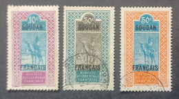 COLONIE FRANCE SOUDAN 1925 TIMBRES DE HAUT-SENEGAL OVERPRINT SOUDAN FRANCAIS CAT YVERT N 37-39-40 - Used Stamps