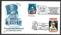 USA. N°1777 Sur Enveloppe 1er Jour De 1987. Pennsylvanie. - 1981-1990