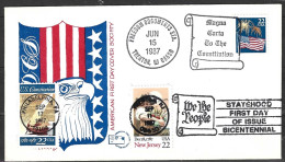 USA. N°1778 & N°1781 Sur Enveloppe 1er Jour De 1987. New Jersey/Constitution. - 1981-1990