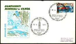 ITALIA MERANO (BZ) 1971 - CAMPIONATI MONDIALI CANOA SLALOM E DISCESA - ANNULLO 16.6 - BOLLO ARRIVO RISPARMIO POSTALE - M - Kanu