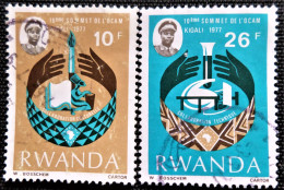 Rwanda 1977 The 10th OCAM Summit Conference, Kigali   Stampworld  N° 859 Et 860 - Usati