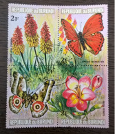 1973, Mi 967-970 Used Flora End Butterflies,Burundi. - Usados