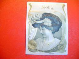 Ancienne étiquette De Boite à Cigare En Relief Art Nouveau  Nelly.tabac - Labels