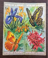 1973, Mi 975-978 Used Flora End Butterflies,Burundi. - Gebruikt