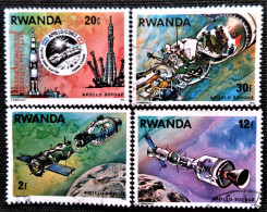 Rwanda 1976 American-Soviet Space Mission "Apollo-Soyuz"   Stampworld  N°   834_838_839_840 - Used Stamps