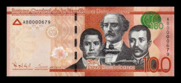 República Dominicana 100 Pesos Dominicanos 2014 Pick 190a Low Serial 679 Sc Unc - Dominicana