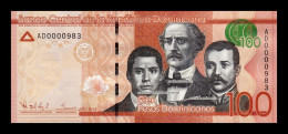 República Dominicana 100 Pesos Dominicanos 2014 Pick 190a Low Serial 983 Sc Unc - Repubblica Dominicana