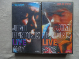 Vintage - 2 Cassettes Vidéo Jimi Hendrix Live 1 & 2 Isle Of Wight/Berkeley 90/91 - Concert En Muziek