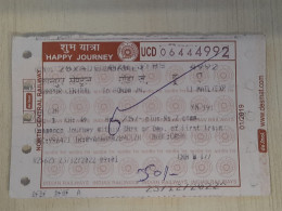India Old / Vintage - Railway / Train Ticket As Per Scan - Welt