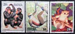 Rwanda 1978 Apes And Monkeys   Stampworld  N°   921_925_926 - Oblitérés