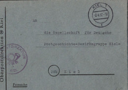 ! Bundespost , OPD Oberpostdirektion Kiel 1952, Postsache - Briefe U. Dokumente