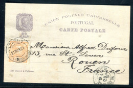 Portugal - Entier Postal + Complément De Lisbonne Pour La France En 1901  - M 54 - Postwaardestukken