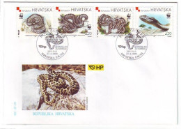 CROATIA FDC 500-503,snakes - Serpents