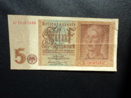 ALLEMAGNE : 5 REICHSMARK   1.8.1942    CA 179.b * / P 186b     Presque TTB ** - 5 Reichsmark