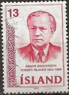 ICELAND 1973 Fifth Death Anniversary Of Asgeir Asgeirsson (politician) - 13k - President Asgeirsson FU - Gebruikt