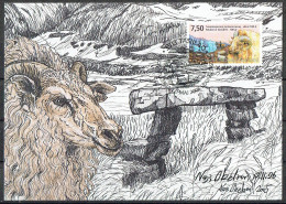 Greenland 2006. 100 Anniv Sheep Breeding. Michel 470 Maxi  Card. Signed. - Maximum Cards