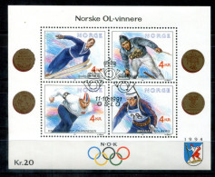 NORWEGEN - Block 16, Bl.16 Canc. - Olympiasieger, Olympic Champions Olympique - NORWAY / NORVÈGE - Blokken & Velletjes