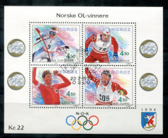 NORWEGEN - Block 19, Bl.19 Spec.canc. - Olympiasieger, Olympic Champions Olympique - NORWAY / NORVÈGE - Blocks & Sheetlets