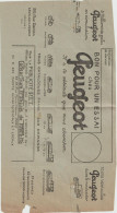 Telegramme Peugeot Chateau Chinon Nievre 1925 - Télégraphes Et Téléphones